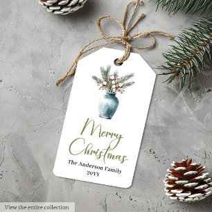 Modern Bohemian Botanical Christmas Gift Tag