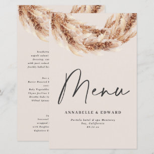 Modern bohemian botanical pampas grass wedding