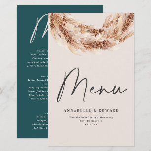 Modern bohemian botanical pampas grass wedding