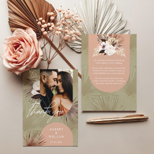 Modern Bohemian Chic Boho Watercolor Florals Photo Thank You Card