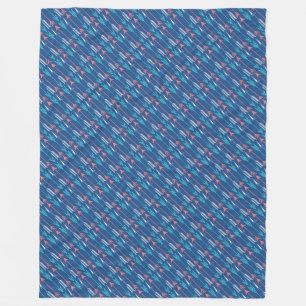 Modern Bohemian Coral & Teal Arrows Fleece Blanket