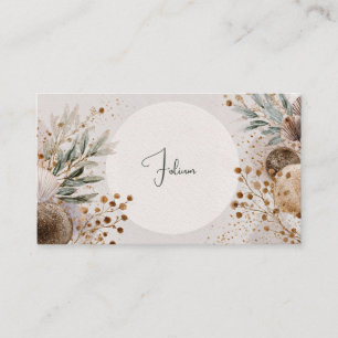 Modern Bohemian Earthy Dried Botanical Business Card