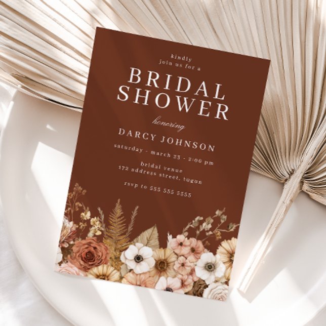Modern Bohemian Floral Bridal Shower Invitation (Creator Uploaded)