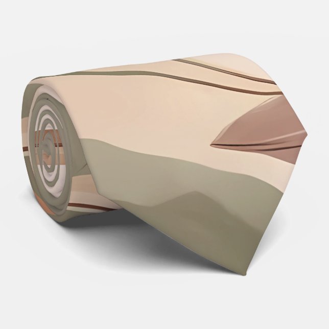 Modern Bohemian Leaves and Shapes Neck Tie (Rolled)