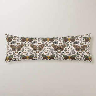 Modern Bohemian Moth Wildflowers Abstract Pattern Body Cushion