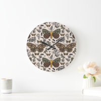Modern Bohemian Moth Wildflowers Abstract Pattern