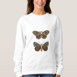 Modern Bohemian Moth Wildflowers Abstract Pattern Sweatshirt