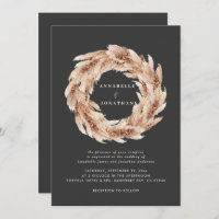 Modern bohemian natural black pampas grass wedding