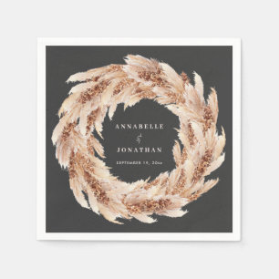 Modern bohemian natural pampas grass wedding napki napkin