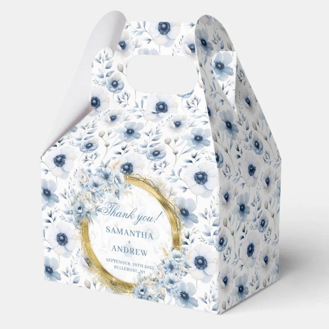 Modern Bohemian Pastel Blue Gold Wedding Thank You Favour Box (Modern Bohemian Pastel Blue Gold Wedding Thank You Favor Boxes)