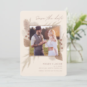 Modern Bohemian Photo Pampas Grass  Save The Date