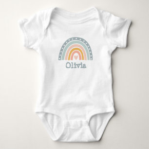 Modern Bohemian Rainbow with a Heart Baby Bodysuit