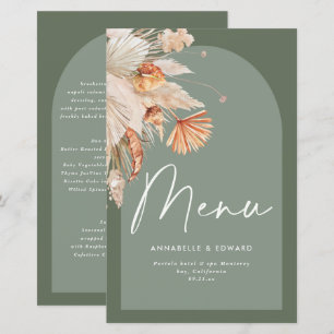 Modern Bohemian Sage Green Pampas Grass Wedding