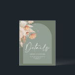 Modern Bohemian Sage Green Pampas grass Wedding<br><div class="desc">Modern bohemian Sage Green pampas grass stylish wedding details card.</div>