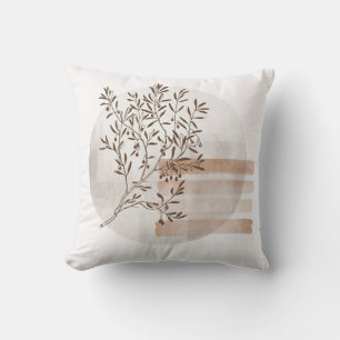 Modern Bohemian Style Foliage Throw Pillow