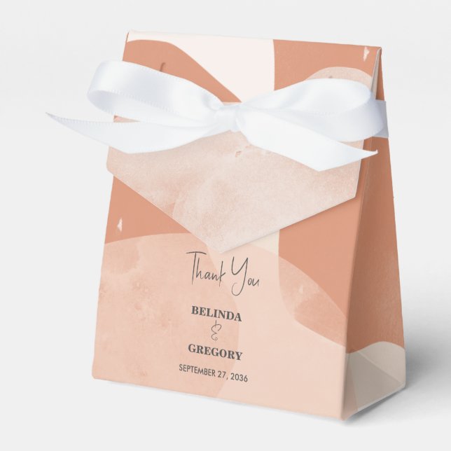 Modern Bohemian Terracotta Abstract Wedding  Favour Box (Front Side)