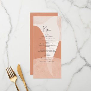 Modern Bohemian Terracotta Abstract Wedding Menu