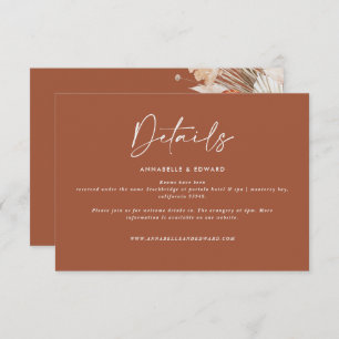 Modern bohemian terracotta pampas grass wedding RS RSVP Card