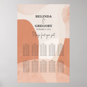 Modern Bohemian Terracotta Wedding Seating Chart