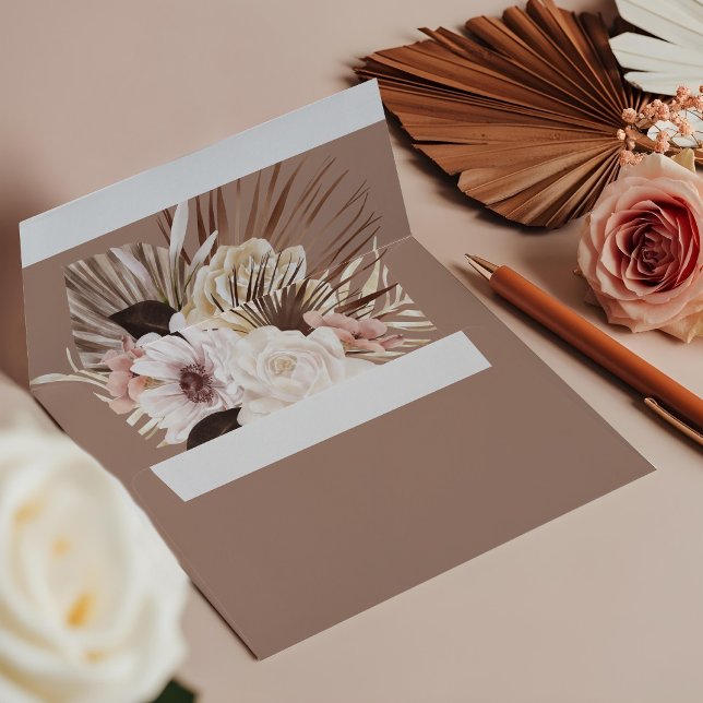 Modern Bohemian Watercolor Boho Floral Wedding Envelope (Modern Bohemian Watercolor Boho Floral Wedding Envelope)