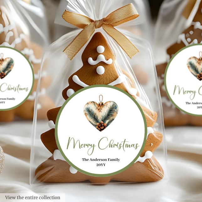 Modern Bohemian Watercolor Christmas Favor Sticker (Modern Bohemian Watercolor Christmas Favor Sticker

)