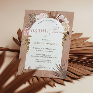 Modern Bohemian Watercolor Floral Bridal Shower Invitation