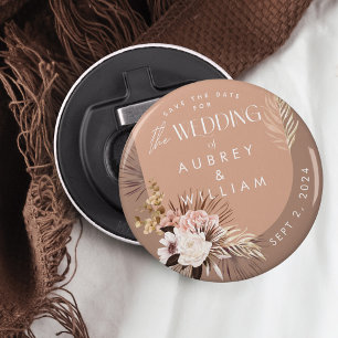Modern Bohemian Watercolor Floral Save the Date Bottle Opener