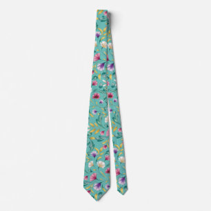 Modern bohemian watercolor florals3 tie