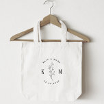 Modern Bohemian Wedding Monogram  Tote Bag<br><div class="desc">Custom-designed wedding tote bag featuring modern bohemian arch shape and foliage with personalised monogram and date.</div>