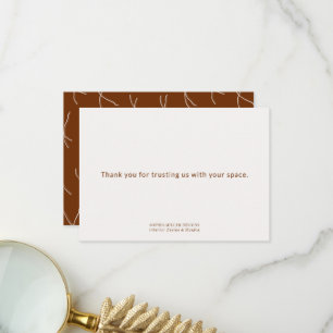 Modern Boho Abstract Lines Interior Designer Thank You Card