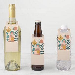 Modern Boho Abstract Nature Wall Art Bottle Tag
