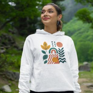 Modern Boho Abstract Nature Wall Art Hoodie