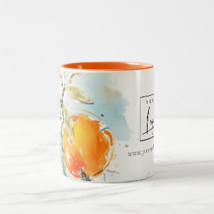 Modern Boho Abstract Sketchy Orange Logo Two-Tone Coffee Mug