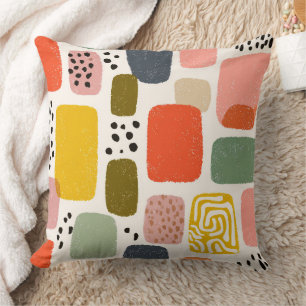 Modern Boho Abstract Watercolor Pattern   Colourfu Cushion