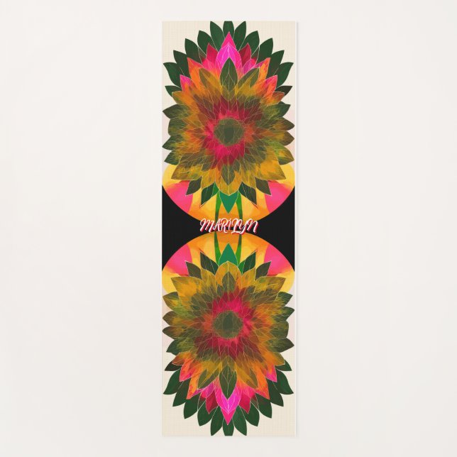 Modern BOHO Abstract Zen Design Yoga Mat (Front)