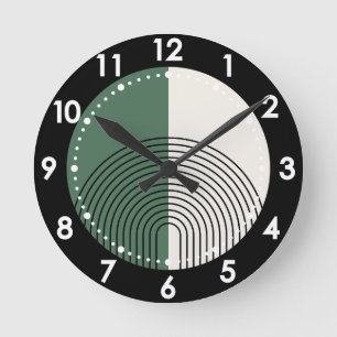 Modern Boho Abstraction Round Clock