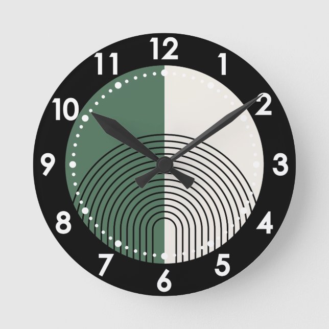 Modern Boho Abstraction Round Clock (Front)