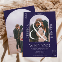 Modern boho arch 2 photos wedding navy blue