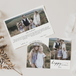 Modern Boho Arch 3 Family Photos News Holiday Card<br><div class="desc">This modern boho arch 3 family photos news holiday card is the perfect modern holiday greeting. The bohemian black and white design features unique industrial lettering typography with minimalist vintage style. Personalize the card with 3 photos (2 on the front and 1 on the back), your family name, first names,...</div>