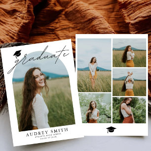 Modern Boho Arch 6 Photos Graduation Announcement