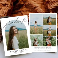 Modern Boho Arch 6 Photos Graduation Announcement