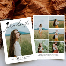 Modern Boho Arch 6 Photos Graduation Announcement