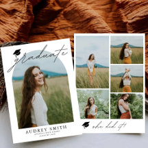 Modern Boho Arch 6 Photos Graduation Announcement