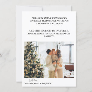 Modern Boho arch Christmas family photo joyful Invitation