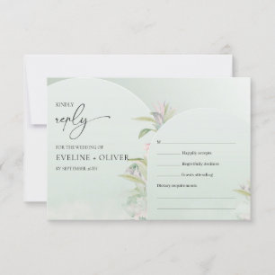 Modern boho arch dusty green eucalyptus blush RSV RSVP Card