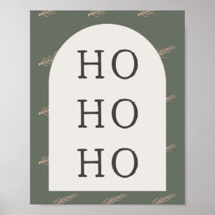 Modern Boho Arch   Green And Gold ho ho ho Print