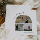 Modern Boho Arch Merry & Married Three Photo Holiday Card<br><div class="desc">Celebrate the joy of the season with this modern boho arch merry & married three photo holiday card. The unique and chic editable script creates a touch of charm and individuality. Its simple, elegant black-and-white design, featuring a classic bohemian arch frame, evokes a whimsical winter ambiance. The minimal and delicate...</div>