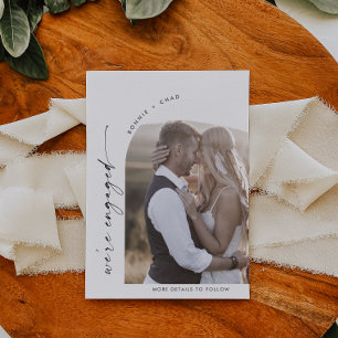 Modern Boho Arch Photo Engagement Announcement