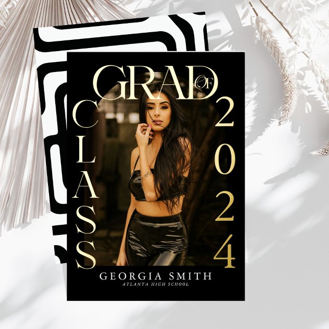 Modern Boho Arch Photo Graduation Announcement (Creator Uploaded)