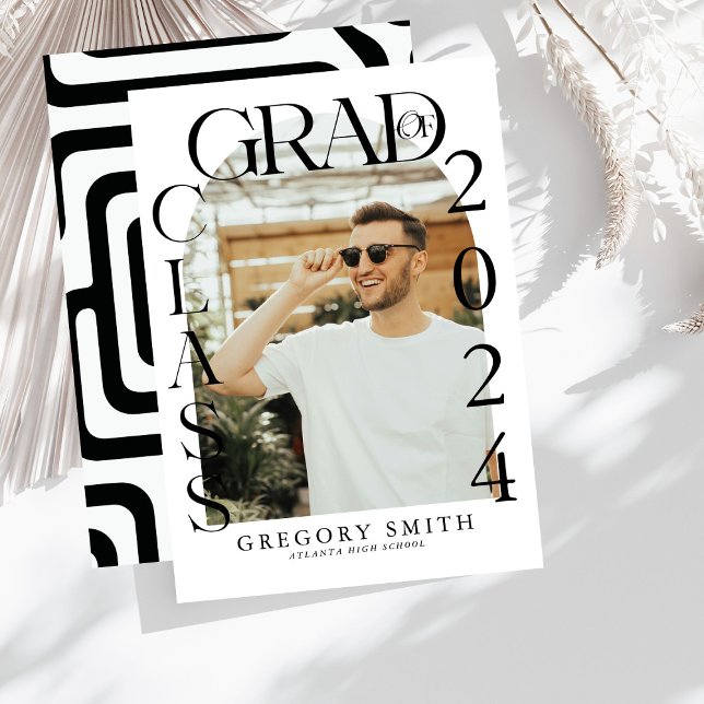 Modern Boho Arch Photo Graduation Announcement (Creator Uploaded)